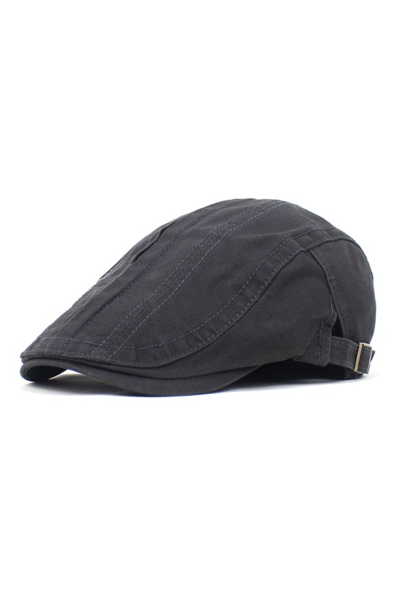 New Cross -Border E -Commerce Men's Hats Cotton Peaked Caps Pure Color Fashion Berets Casual Elder Hat