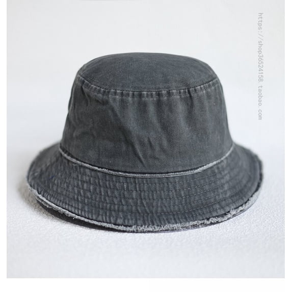 SikaFu New Denim Ruffled Old Fisherman Hat For Women, And Versions, Trendy And Retro, Versatile Casual Sunshade And Sunscreen Basin Hat