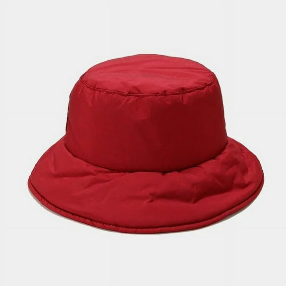 SikaFu New Down Women's Bucket Hat Solid Color Autumn Winter Fashion Beanies Cotton Warm Outdoor Wind Snow Velvet Basin Hat Wholesale