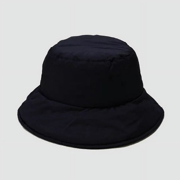 SikaFu New Down Women's Bucket Hat Solid Color Autumn Winter Fashion Beanies Cotton Warm Outdoor Wind Snow Velvet Basin Hat Wholesale