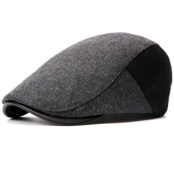 SikaFu New Fashion Winter Mens Beret Cap Wool Felt Ivy Caps Patchwork Gastby Cap Hat for Men Korea Style Advanced Caps Cabbie Hat