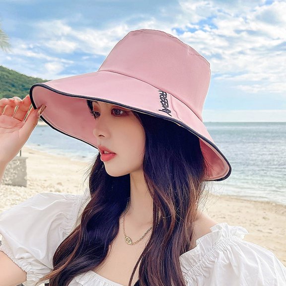 SikaFu New Fisherman Hat Women's Summer Korean Edition Trendy Outing Sun Protection, UV Protection, Wide Eaves, Face Covering Big Hat Children