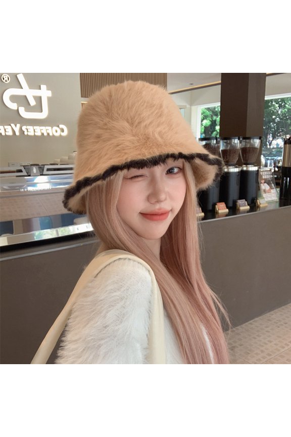 New Fisherman Hat Women's Winter Invalent Version Version Small Basin Hat Big Big Big Plush Cushioning Buck Hat