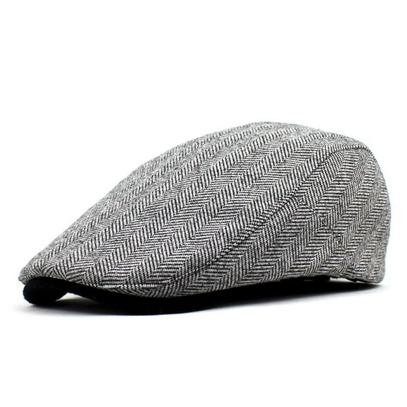 SikaFu New Men's Hat Wool Cotton Cotton Cap, Retro Forward Hat, Old Man Hat Stripes Berets