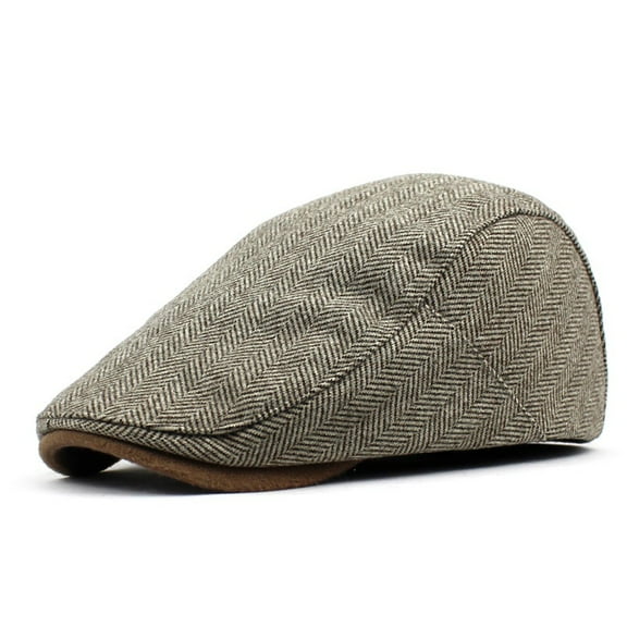 SikaFu New Men's Hat Wool Cotton Cotton Cap, Retro Forward Hat, Old Man Hat Stripes Berets
