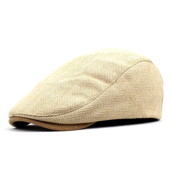 SikaFu New Men's Hat Wool Cotton Cotton Cap, Retro Forward Hat, Old Man Hat Stripes Berets