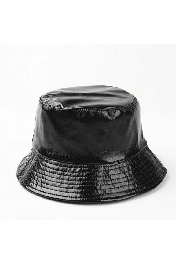 New PU Bucket Hat Men and Women Casual Solid Color Double-sided Basin Hats Outdoor Sun Protection Versatile Panama Bob Cap