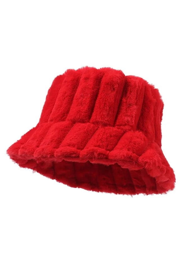 New Plush Winter Bucket Hat Fashion Solid Color Striped Thickened Thermos Hats Men and Women Casual Panama Bob Cap Gorras