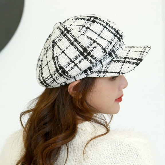 SikaFu New Product Spring And Autumn Retro Grid Korean Version Of The Child Painter Hat Creative Model Fashion Octopus Hats Breda Hat Wholesale