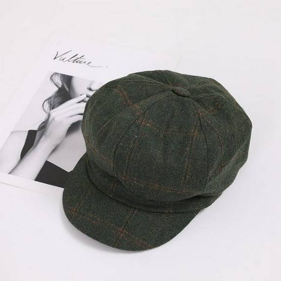 SikaFu New Product Spring And Autumn Retro Grid Korean Version Of The Child Painter Hat Creative Model Fashion Octopus Hats Breda Hat Wholesale