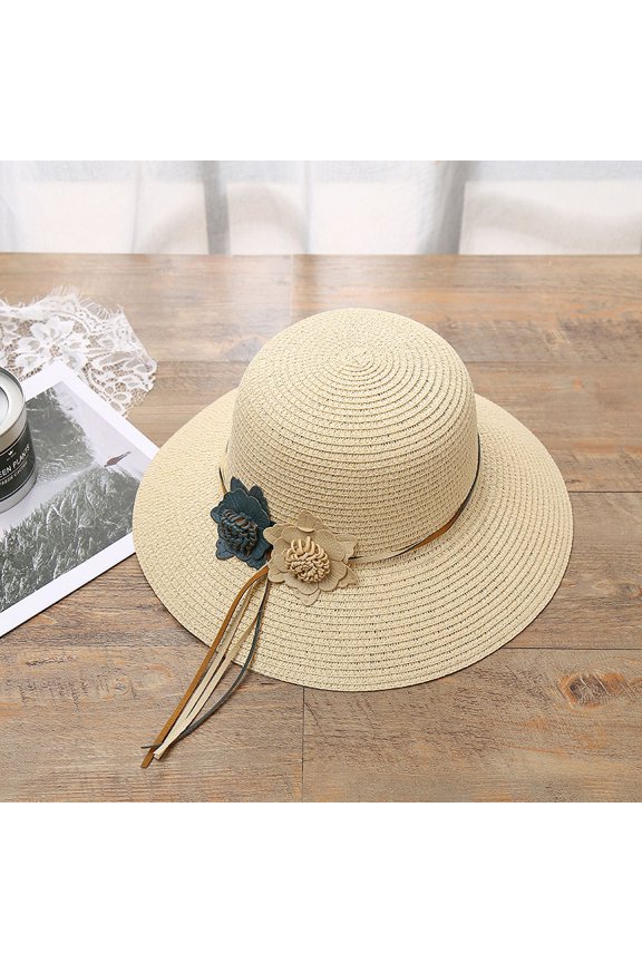 New Spring And Summer Sun Sunscreen, Sun Hat Ms. Xiaobian Straw Hat Beach Hat Anti -UV Prevention