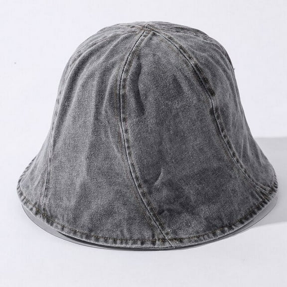 SikaFu New Spring Summer Cap Hat Cotton Denim Wide Brim Bucket Hat Packable Fishing Fisherman Cap Unisex Panama Hat Bucket Cap