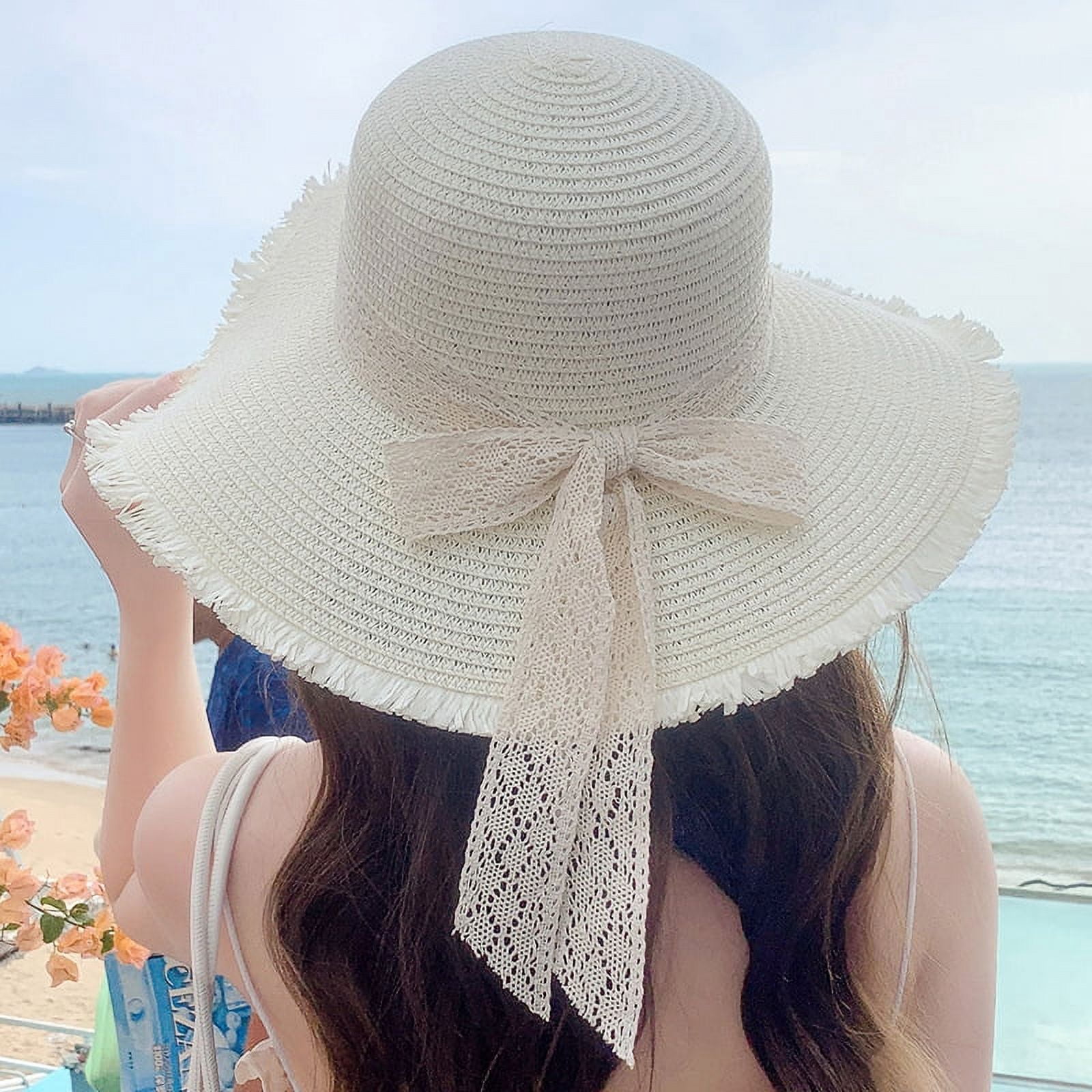 Sunbat SikaFu New Sweet Bow, Sunbat Hat Woman Fashion Temperament Big Hat ...