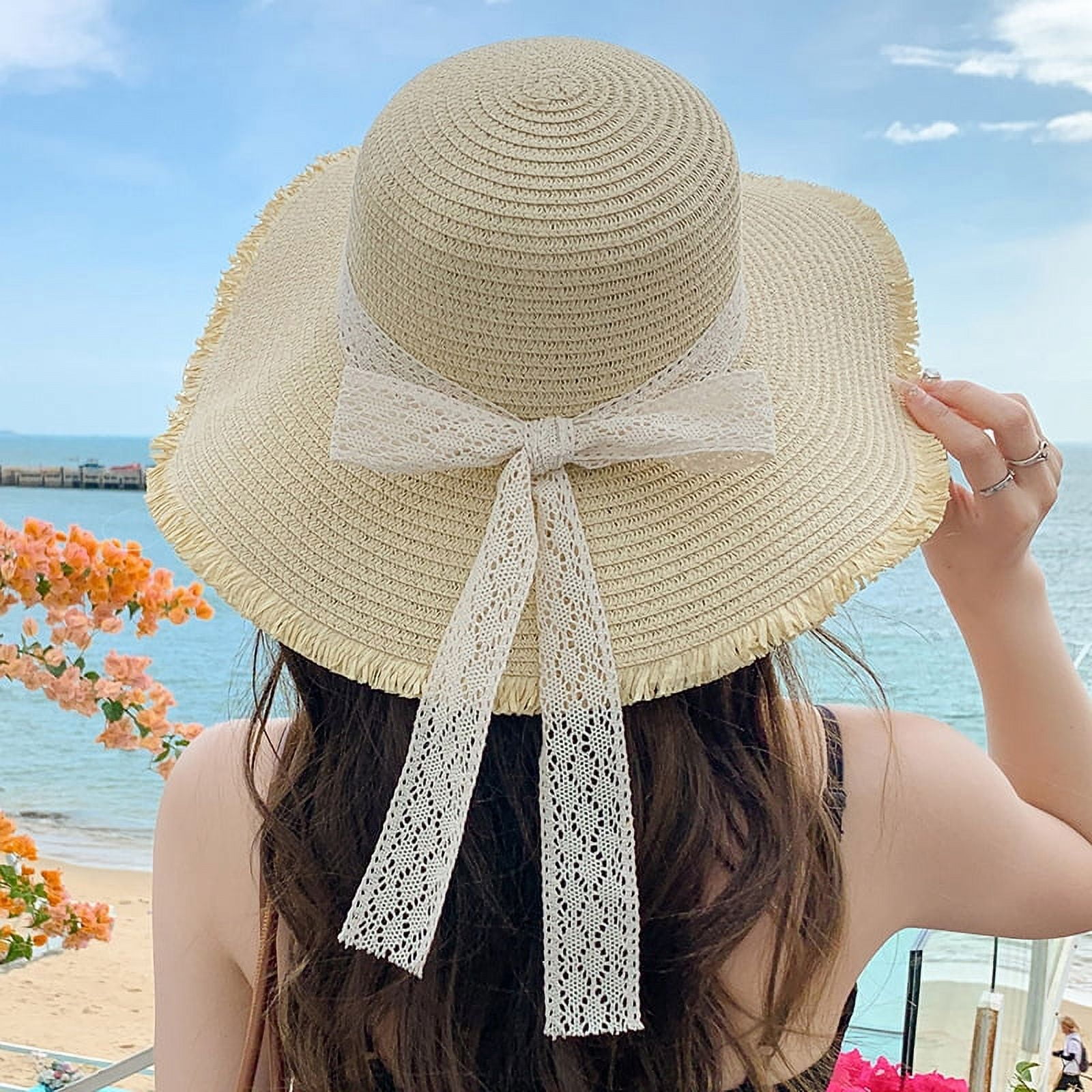 Sunbat SikaFu New Sweet Bow, Sunbat Hat Woman Fashion Temperament Big Hat ...