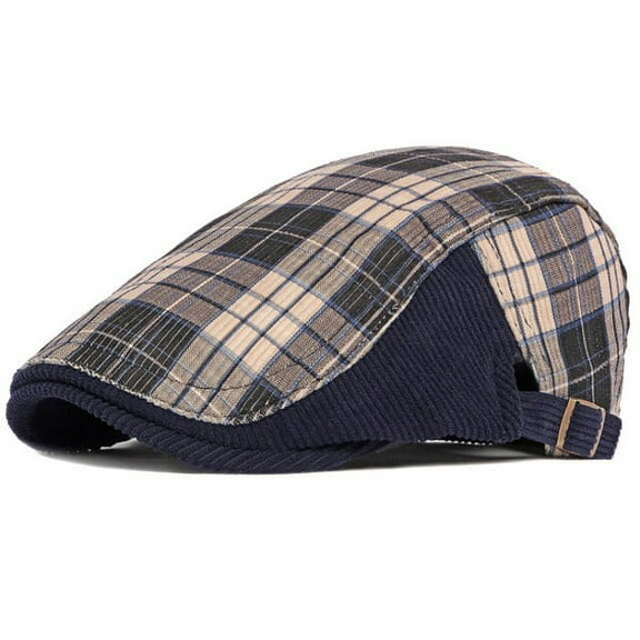 SikaFu New Thick Beret Cap Men Women Autumn Winter Plaid Ivy Newsboy Flat Cap Vintage Artist Painter Beret Hat Adjsutable Berets