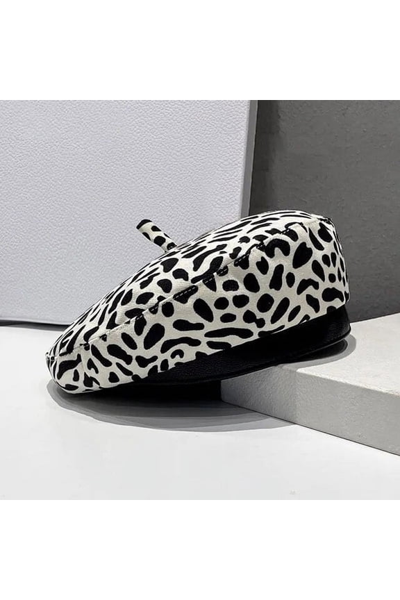 New Version Fashion Retro Leopard Beret Hat Female Spring Autumn All-match Temperament Painter Hats Casual Newsboy Cap
