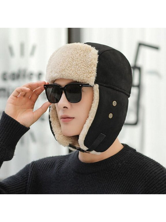 New Winter Hat Men Women Thick Warm Earflap Hat Male Windproof Ski Russian Cap Female Russian Hat Trapper Cap Bomber Hat