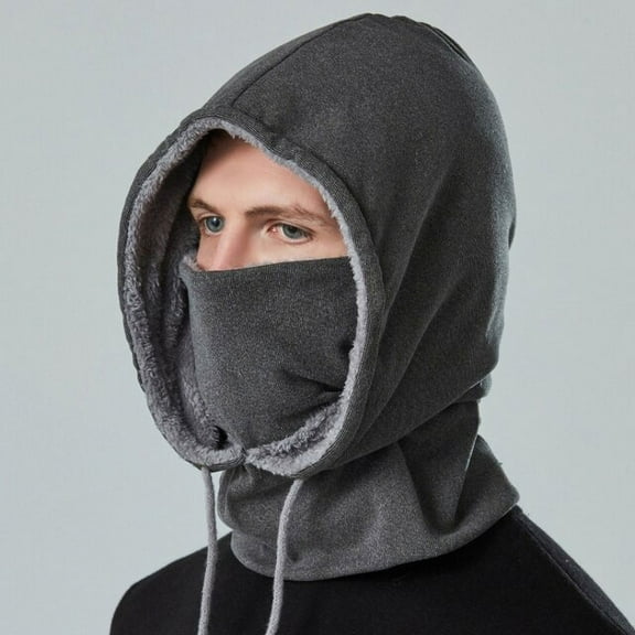 SikaFu New Winter Hat Scarf Set Men Thick Warm Ski Earflap Cap Male Solid Fleece Lined Hat with Scarf Outdoor Winter Accessories