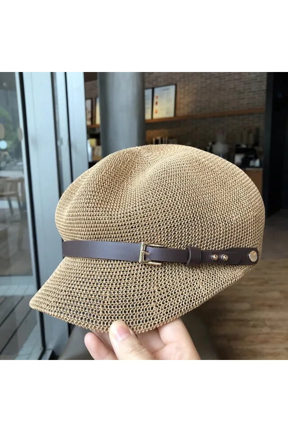 New Women Sun Hat Breathable Mesh Octagonal Cap Summer Travel Sunscreen Sun Beach Straw Hat Gift Beret Capeline Paille Femme