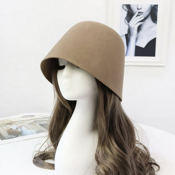 SikaFu Niche Design Wool, Retro Bucket Hat, Fashion Bell Hat Female Fisherman Hat, Autumn And Winter Beggar Hat