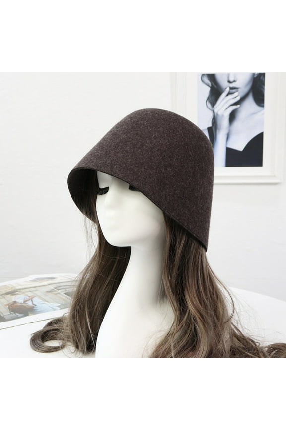 Niche Design Wool, Retro Bucket Hat, Fashion Bell Hat Female Fisherman Hat, Autumn And Winter Beggar Hat