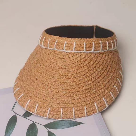 SikaFu Niche Designer Straw Hat Female Spring And Summer Lafite, Empty Top Hat Beach Holiday Sunscreen Hat Outdoor Sun Hat