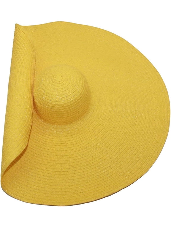 Oversized Beach Straw Hats for Women Extra Large Wide Brim Beach Hat Foldable Roll up Floppy Sun Hat