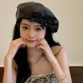 thumbnail image 1 of SikaFu Personal Fashion Bow Leather Beret Female Versatile Painter Hat Yun Duo Hat Shows Face Small Hat, 1 of 4