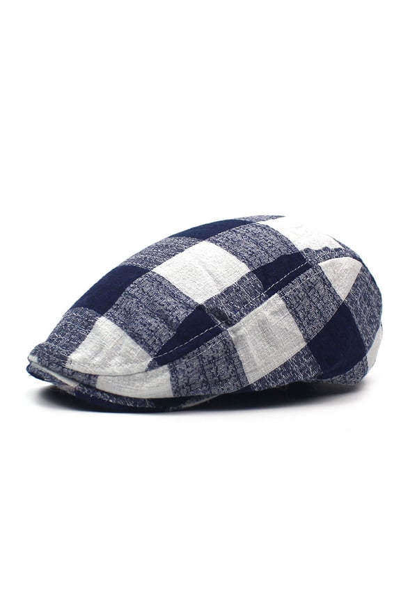 Pinely Adjusted Beret Hat Men's Casual Lattice Peaked Cap Cross -Border Forward Hat Thin Women's Hat