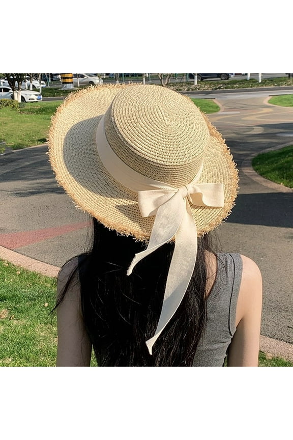 Pingding Mao Bian Straw Hat Female Summer Seaside Resort Solding Suns Sun Sunscale