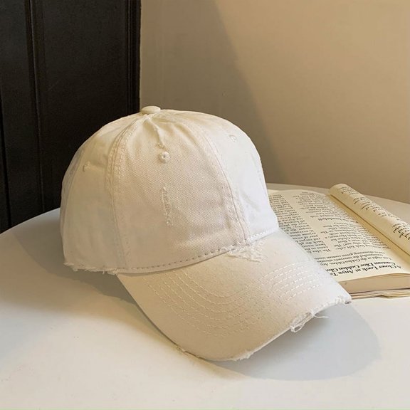 SikaFu Pink Baseball Cap Female Beauty Ripped Wide Hats, Showing The Duckling Tongue Hat, Increase The Big Version Of The Big Head Circumference Hat