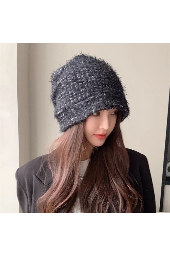 Plush Beanies Hats For Women Winter Warm Solid Baggy Knitted Skullies Hat Outdoor Coldproof Beanies Caps Female Cap Gorros шляпа