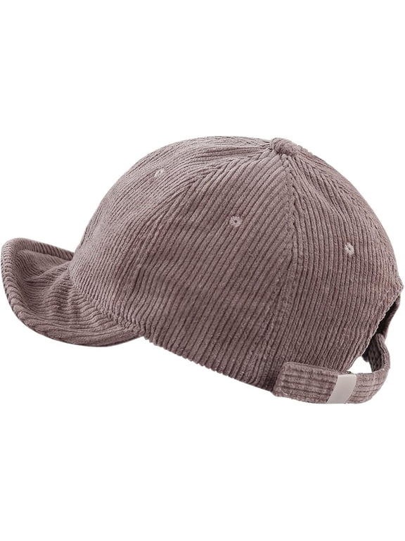 Short Brim Baseball Cap Corduroy Soft Trucker Hat Flat Snapback Hats Winter Dad Cap Flip Up Short Bill Cap for Men