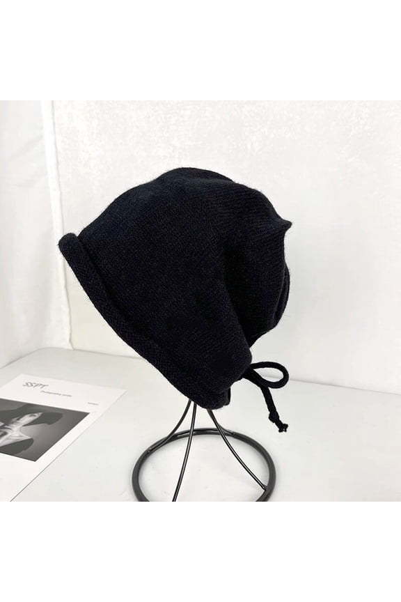Show Face, Small Pile, Pile Up Hat, Autumn And Winter Women's Internet Celebrity, New Woolen Hat, Version, Fashionable And Versatile Drawstring Style, Cold Hat Trend
