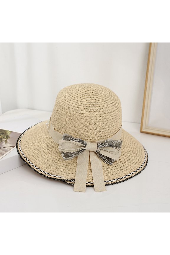 Simple Ms. Sun Hat Weaving Sun Hat Holiday Holiday Straw Hat Xia Xianxian Face Fighting Hat