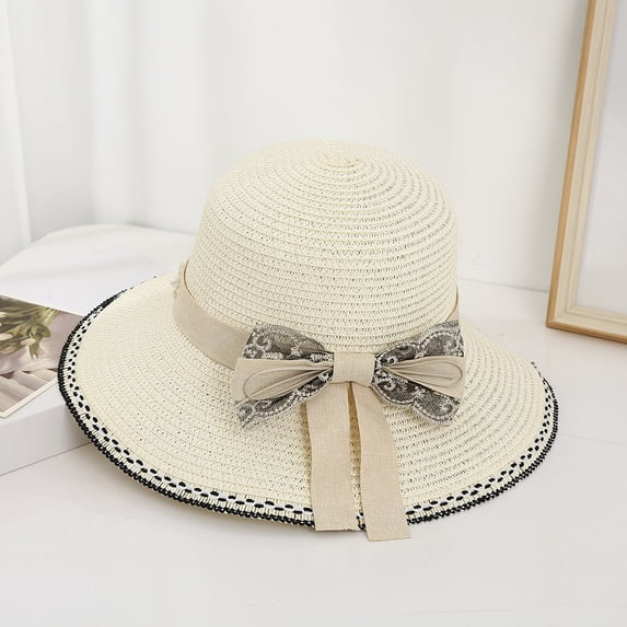 SikaFu Simple Ms. Sun Hat Weaving Sun Hat Holiday Holiday Straw Hat Xia Xianxian Face Fighting Hat