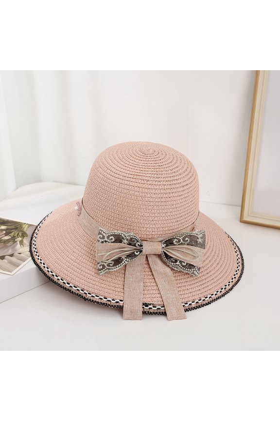 Simple Ms. Sun Hat Weaving Sun Hat Holiday Holiday Straw Hat Xia Xianxian Face Fighting Hat