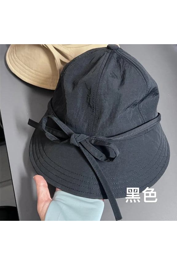 Solid Color Divine Beauty Sunshade And Sunscreen Hat, Duck Tongue Hat, Women's Casual Strap, Bow Tie, Shopping To Show Face, Small And Stingy, Versatile And Trendy