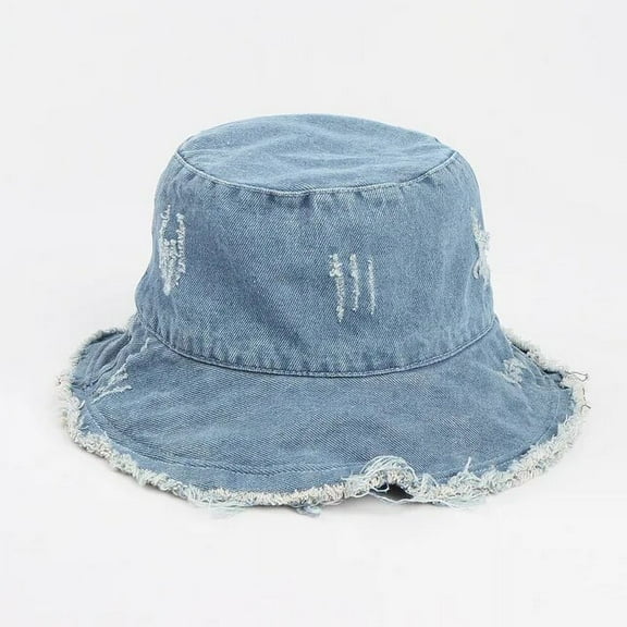 SikaFu Solid Denim Retro Bucket Hat Fisherman Hat Outdoor Travel Hat Sun Cap Hats for Girl Women Beach Panama Caps Sombreros De Mujer