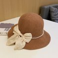 thumbnail image 1 of SikaFu Spring And Summer New Bowing Pearl Badfire Fisherman Hat Summer Booth Skin Sunscreen Hat Girl, 1 of 9