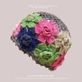thumbnail image 1 of SikaFu Spring And Summer New Literary Colored Flower Hollow Hat Women Sweet Fashion National Wind Knitting Baotou Hat, 1 of 9