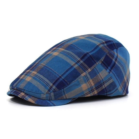 SikaFu Spring, Summer And Autumn New Peaked Hats Female British Retro Checkered Shell Hat Men's Leisure Forward Hat Tide