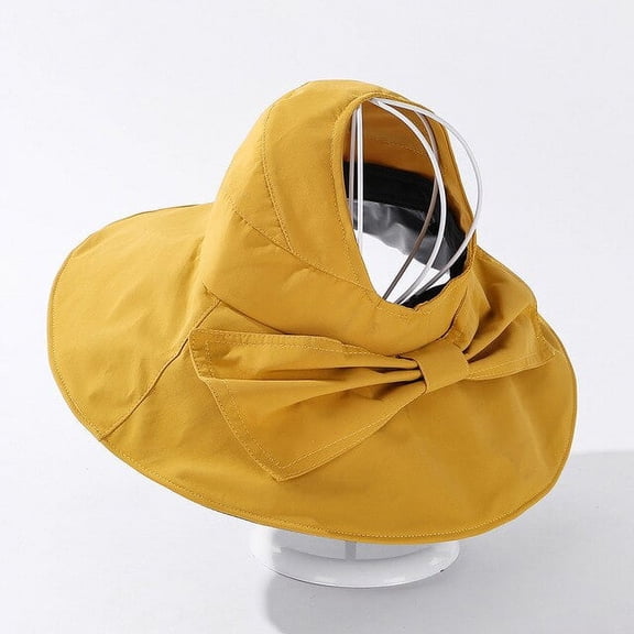 SikaFu Spring Summer Hat Women High Quality Anti-UV Bow Sun Visor Hat Lady Wide Brim Beach Cap Female Packable Sun Hat Visor Cap