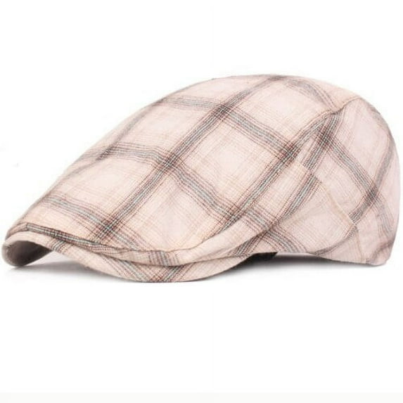 SikaFu Spring Summer Men Women Cap Hat Beret Vintage Plaid Ivy Newsboy Flat Cap Retro Artist Painter Men Women Sun Hat Beret Cap