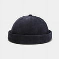 thumbnail image 1 of SikaFu Spring Vintage Docker Cap Brimless Hat Breathable Beanie Hats Corduroy Adjustable Solid Landlord Sailor Cap Men and Women 03, 1 of 6