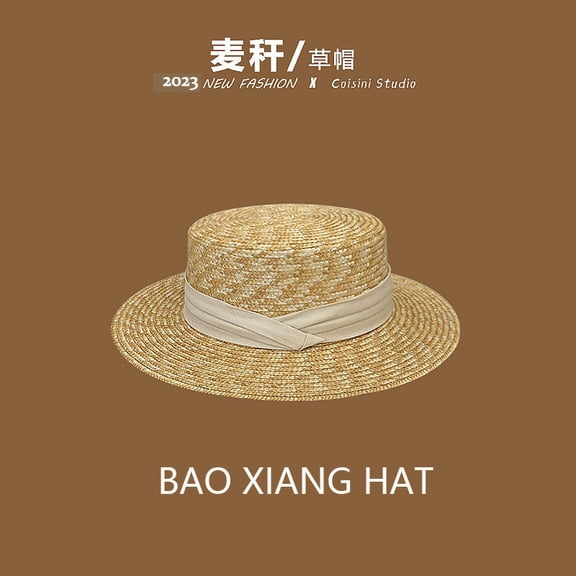 SikaFu Straw Hat Female Sunshine Sunscreen Big Eaves Ins, Small Fresh Spring Summer Out Of The Beach Vacation Sweetness, Sweet Forest, Versatile