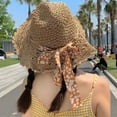 thumbnail image 1 of SikaFu Straw Hat Female Sunshine Sunscreen Big Eaves Ins, Small Fresh Spring Summer Out Of The Beach Vacation Sweetness, Sweet Forest, Versatile, 1 of 9