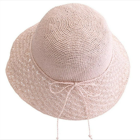 SikaFu Straw Hat Female Version Of Hand -Made Large Eaves Fisherman Hat Summer Traveling Sun Hats Can Fold The Beach Hat Tide