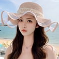 thumbnail image 1 of SikaFu Summer Big Hat Sunscreen Sun Hats Fashion Bow, Lotus, Lace, Straw Hat Lace Lace Beach Sun Hat Female, 1 of 8