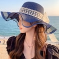 thumbnail image 1 of SikaFu Summer Big Hat Sunscreen Sun Hats Fashion Bow, Lotus, Lace, Straw Hat Lace Lace Beach Sun Hat Female, 1 of 8